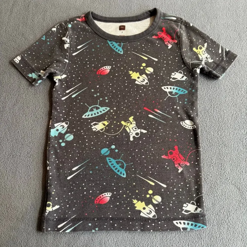 LOT of Kids Mismatched Pajamas Hanna Andersson Tea‎ Collection Boys 6/7 Cotton